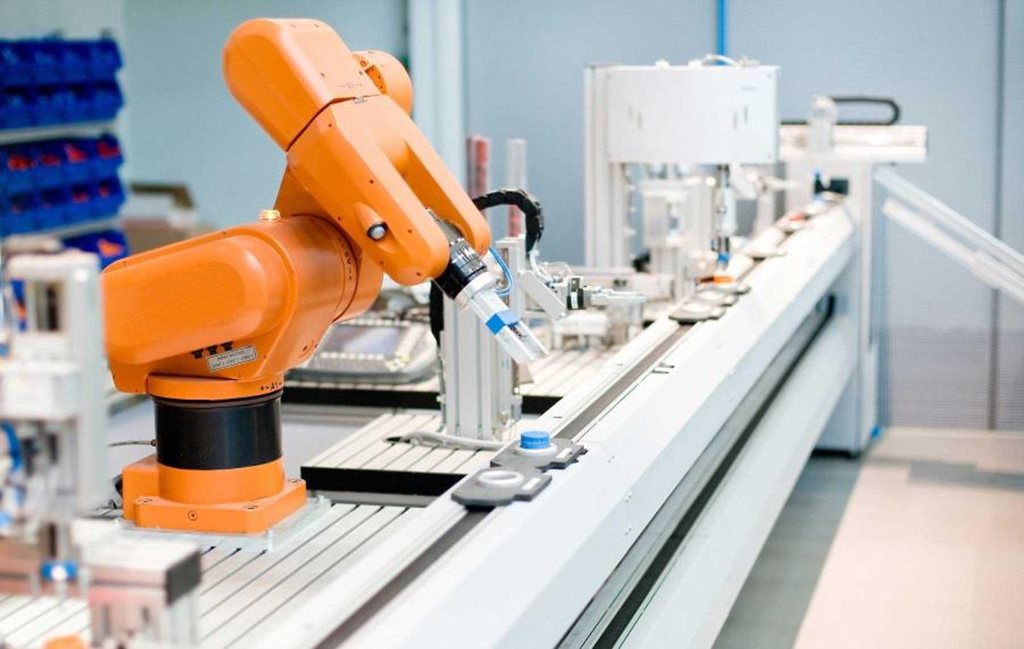 Robotics arm in factory